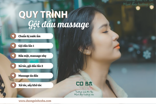 Quy trình gội đầu Massage tại Cô Ba giúp bạn cải thiện sức khỏe, giảm stress hiệu quả