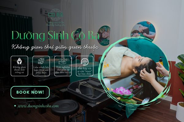 Top gội đầu dưỡng sinh ở đâu? Dưỡng Sinh Cô Ba được xem là 1 trong những không gian gội đầu dưỡng sinh đáng trải nghiệm nhất hiện nay